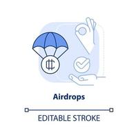 icône de concept bleu clair airdrops vecteur