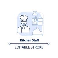 icône de concept bleu clair du personnel de cuisine vecteur