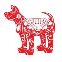 chien rouge. symbole du zodiaque du nouvel an chinois 2018. vecteur