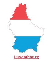 conception de la carte du drapeau national luxembourgeois, illustration du drapeau luxembourgeois à l'intérieur de la carte vecteur