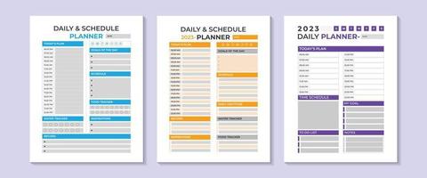 vecteur de modèle imprimable de planificateur quotidien.