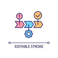 icône de couleur rvb des étapes du processus vecteur