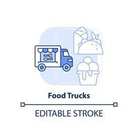 icône de concept bleu clair de camions de nourriture vecteur