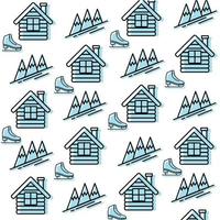 fond de motif sans couture d'hiver avec illustration vectorielle d'icônes d'hiver vecteur