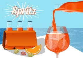 Spritz Rafraîchissant Aux Bouteilles vecteur