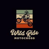 vecteur de logo de saut de motocross, logo de motocross freestyle