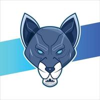création de logo de mascotte de vecteur de loup avec concept d'illustration moderne. illustration de loup en colère pour l'équipe de sport et d'e-sport.