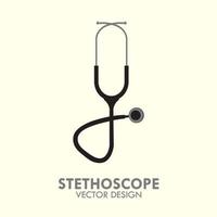 stéthoscope isolé icône plate logo illustration vectorielle vecteur