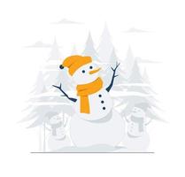 bonhomme de neige en hiver noël nouvel an concept illustration vecteur