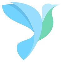 logo oiseau bleu calme dégradé simple avec des ailes étirées vecteur