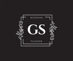 logo féminin initial gs. utilisable pour les logos nature, salon, spa, cosmétique et beauté. élément de modèle de conception de logo vectoriel plat.