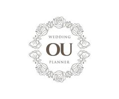 ou initiales lettre mariage monogramme logos collection, modèles minimalistes et floraux modernes dessinés à la main pour cartes d'invitation, réservez la date, identité élégante pour restaurant, boutique, café en image vectorielle vecteur