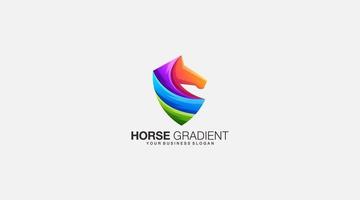 modèle de conception de logo d'icône de vecteur de gradient de cheval