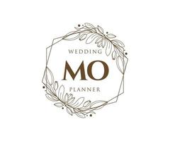 mo initiales lettre mariage monogramme logos collection, modèles minimalistes et floraux modernes dessinés à la main pour cartes d'invitation, réservez la date, identité élégante pour restaurant, boutique, café en image vectorielle vecteur