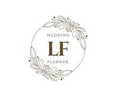 lf initiales lettre collection de logos de monogramme de mariage, modèles minimalistes et floraux modernes dessinés à la main pour cartes d'invitation, réservez la date, identité élégante pour restaurant, boutique, café en image vectorielle vecteur