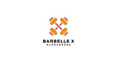 barbelle logo dégradé coloré vecteur