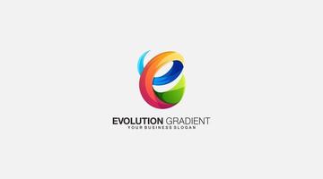 évolution gradient lettre e logo design illustration vecteur icône