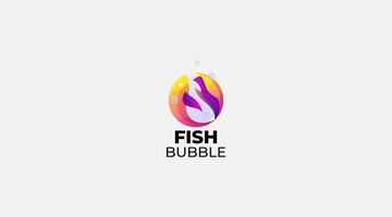 poisson bulle vector logo design illustration icône