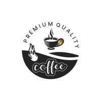 modèle de conception de logo de café dans un style vintage simple