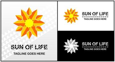 éléments de design vectoriel pour le logo de votre entreprise, logo pour groupes ou individus, logo soleil tribal feu fleur épineux, logotype moderne, simple et minimaliste, correspond au logo que vous voulez