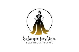 création de logo kebaya avec concept créatif, mode kebaya et boutique kebaya vecteur