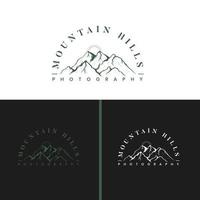 logo des collines de montagne. logo de montagne, montagne, création de logo de montagne, logo gratuit, logo boho, logo minimal, logo propre vecteur