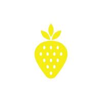 eps10 vecteur jaune jardin fraise fruits solide art icône isolé sur fond blanc. symbole de fraises dans un style moderne et plat simple pour la conception de votre site Web, votre logo et votre application mobile