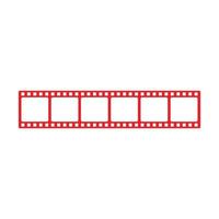 eps10 vecteur rouge rouleau de bande de film icône de cadre de diapositive vierge 35 mm isolé sur fond blanc. symbole de photographie d'image de cadre dans un style moderne et plat simple pour la conception de votre site Web et votre logo