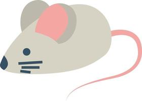souris grise avec une queue rose. vecteur