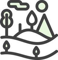 icône de glyphe de paysage forestier vecteur