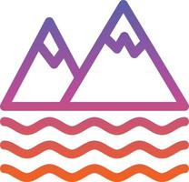 icône de glyphe de paysage de baie vecteur
