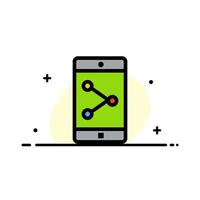 application partager mobile application mobile entreprise ligne plate remplie icône vecteur modèle de bannière