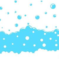 illustration vectorielle de bulles de mousse sur fond blanc. notion de bain moussant. vecteur