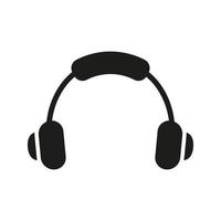 casque pour écouter de la musique, audio, pictogramme de glyphe de podcast. icône de silhouette de casque. écouteur dj, symbole sonore de volume. signe de téléphone principal. illustration vectorielle isolée. vecteur