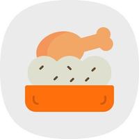 conception d'icône de vecteur de riz au poulet