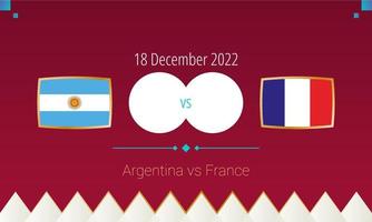 match de football argentine contre france en finale, compétition internationale de football 2022. vecteur