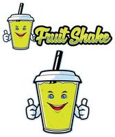 mascotte de shake aux fruits vecteur