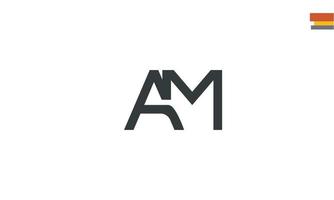 alphabet lettres initiales monogramme logo am, ma, a et m vecteur