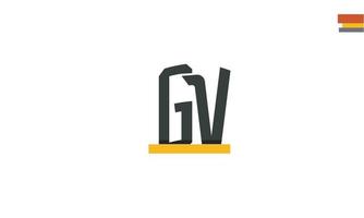 alphabet lettres initiales monogramme logo gv, vg, g et v vecteur