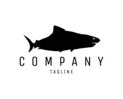 silhouette de logo de requin mâle féroce isolé fond blanc montrant de côté. idéal pour le badge, l'emblème, l'icône, la conception d'autocollants et pour l'industrie des animaux marins. illustration vectorielle disponible en eps 10. vecteur