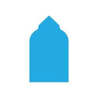 eps10 vecteur bleu mosquée islamique art abstrait solide icône isolé sur fond blanc. symbole de la religion musulmane dans un style moderne simple et plat pour la conception, le logo et l'application de votre site Web