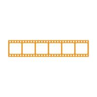 eps10 vecteur orange rouleau de bande de film icône de cadre de diapositive vierge de 35 mm isolée sur fond blanc. symbole de photographie d'image de cadre dans un style moderne et plat simple pour la conception de votre site Web et votre logo