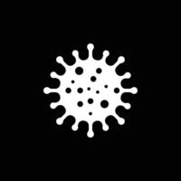 eps10 icône de cellule de bactéries coronavirus vecteur blanc isolée sur fond noir. covid 19 nouveau symbole de bactéries coronavirus dans un style moderne et plat simple pour la conception, le logo et l'application de votre site Web