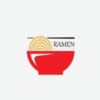 conception de logo de nouilles alimentaires ramen vecteur