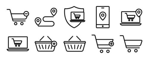 illustration de l'icône de jeu liée à la boutique en ligne. style d'icône de ligne. conception vectorielle simple modifiable. pixel parfait à 32 x 32 vecteur