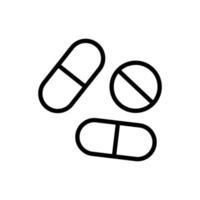 comprimés pilules icône illustration. style d'icône de ligne. icône liée aux soins de santé et à la médecine. conception vectorielle simple modifiable. pixel parfait à 64 x 64 vecteur