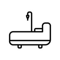 illustration d'icône de lit d'hôpital. style d'icône de ligne. icône liée aux soins de santé et à la médecine. conception vectorielle simple modifiable. pixel parfait à 64 x 64 vecteur