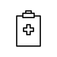 presse-papiers icône illustration avec hôpital plus signe. style d'icône de ligne. icône liée aux soins de santé et à la médecine. conception vectorielle simple modifiable. pixel parfait à 64 x 64 vecteur