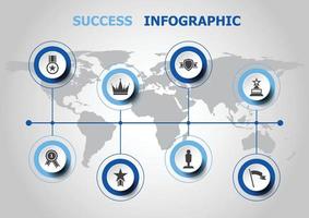 conception infographique avec des icônes de succès vecteur