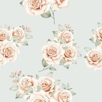 aquarelle de modèle sans couture rose floral élégant vecteur